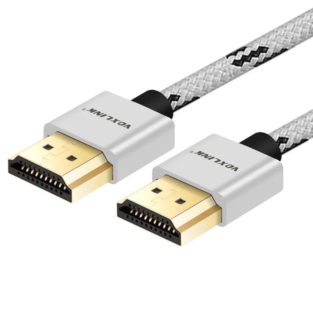 VOXLINK HDMI кабель 3 фута/6 фута/10 футов Ультра высокая скорость между штекерами HDMI кабель с Ethernet 1080P HDMI 1,4 4K 3D для PS3 BLURAY xbox - Цвет: Silver