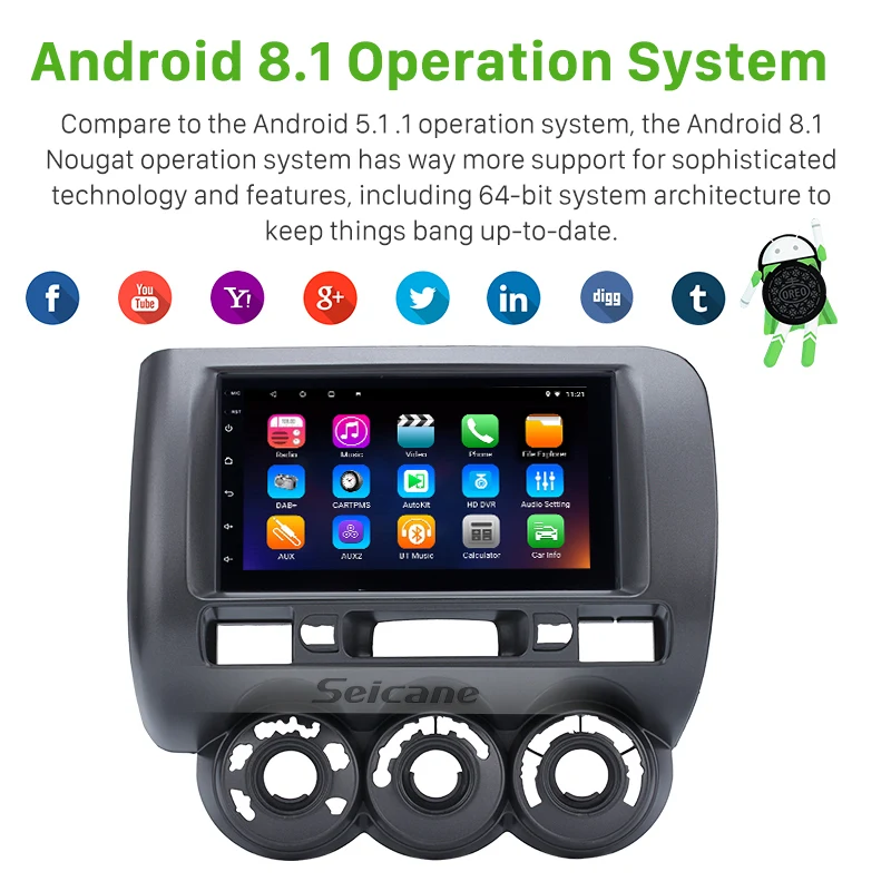 Seicane 7 дюймов автомагнитолы плеер Android 10 0 радио GPS Navi для 2002 2006 2007 2008 HONDA Jazz