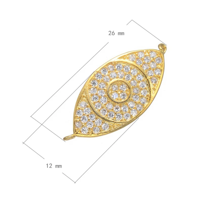 Соединители с микрозакрепкой из розового золота и позолоченного циркона для