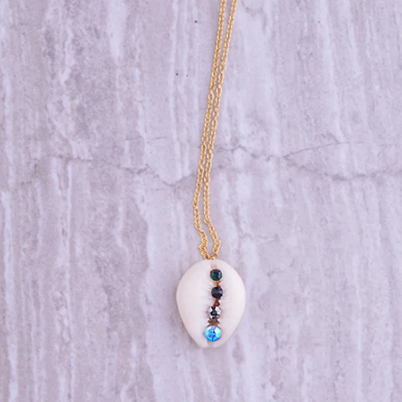 Летнее богемное ожерелье с эмалированными ракушками в стиле бохо женское колье