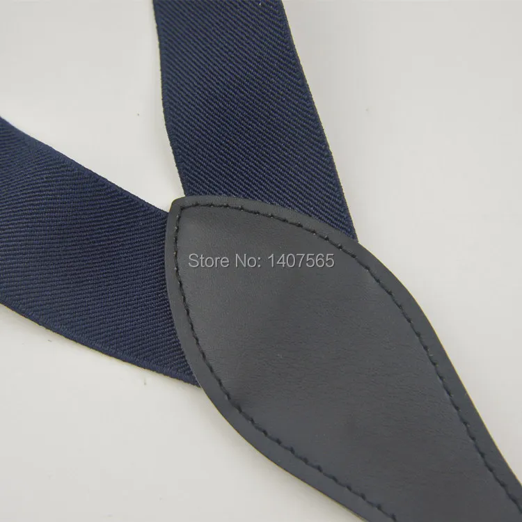 Мужские/женские регулируемые однотонные подтяжки с клипсой 3 5 см шириной nave bule |