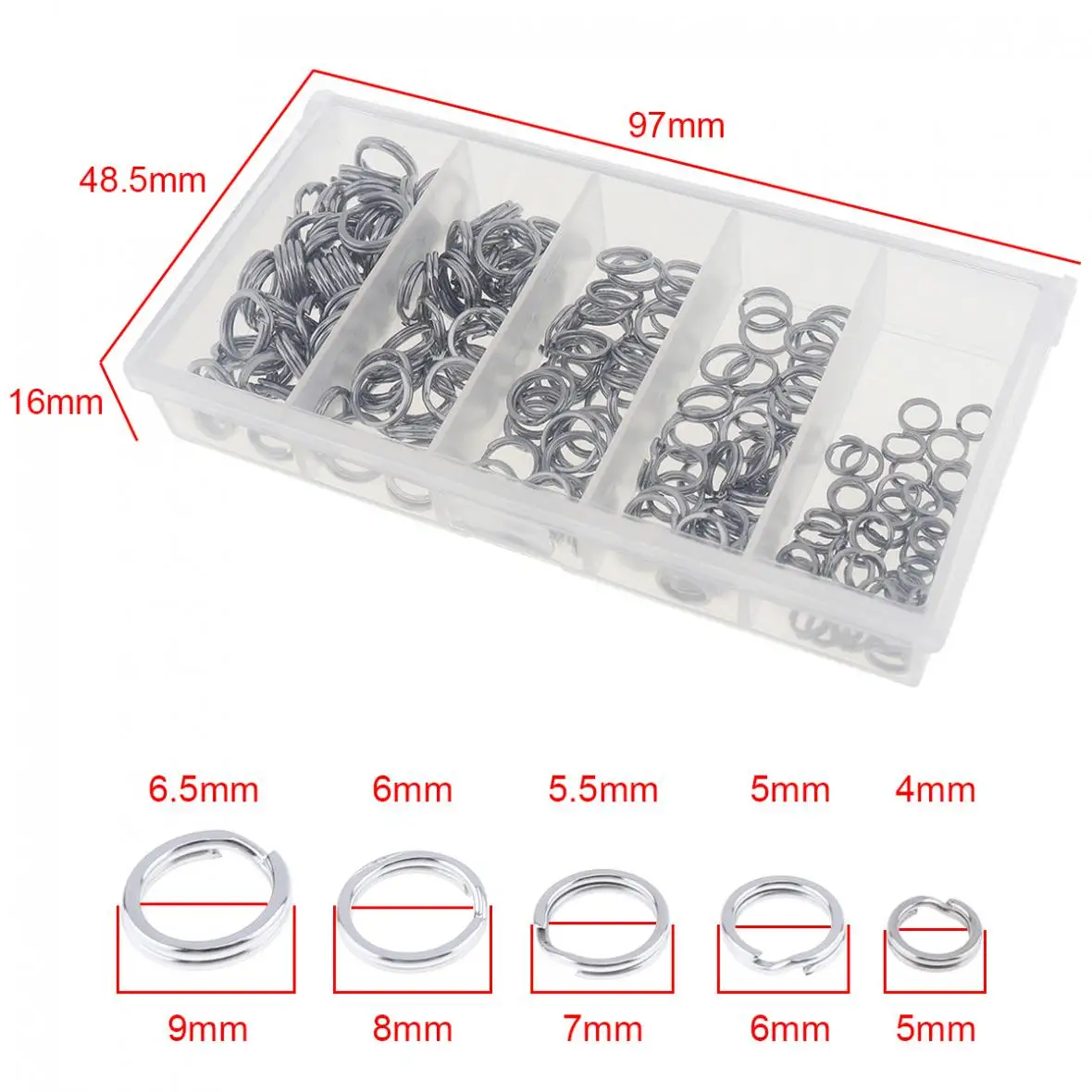 200 штук/лот Мини-смесь Разъединительное кольцо для рыбалки из нержавеющей стали с быстрым заменяемым соединителем с двойной петлей.