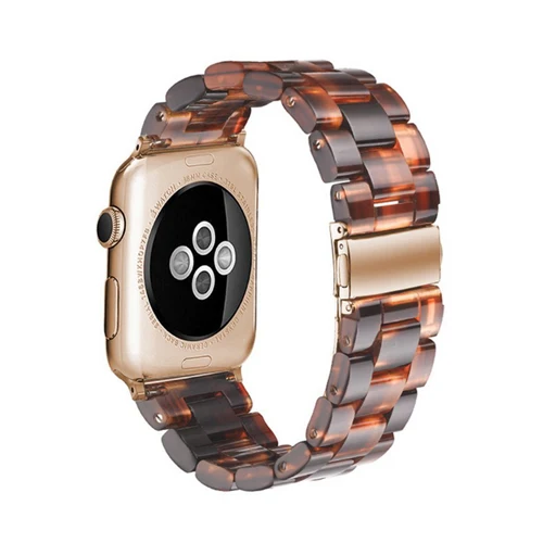 44 мм 40 мм смолы ремешок для apple Watch 4 группа 42 мм 38 мм Корреа Нержавеющая сталь пряжки iwatch 3/2/1 ремешок - Цвет ремешка: brown