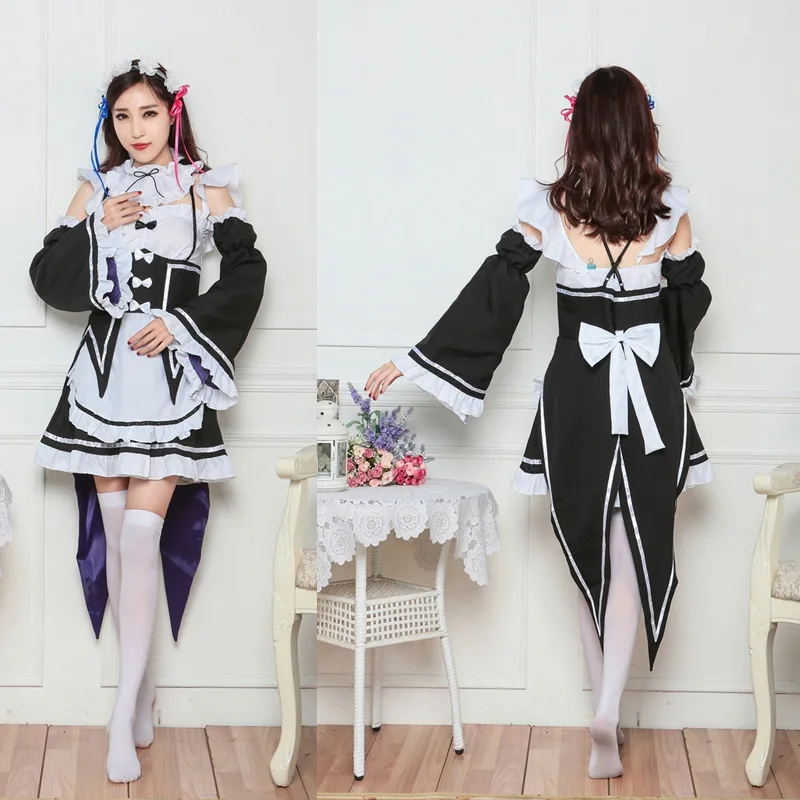 Аниме Re:zero Kara Re Life In a другой мир платье для косплея Ram/Rem Isekai Seikatsu кавайные сестры