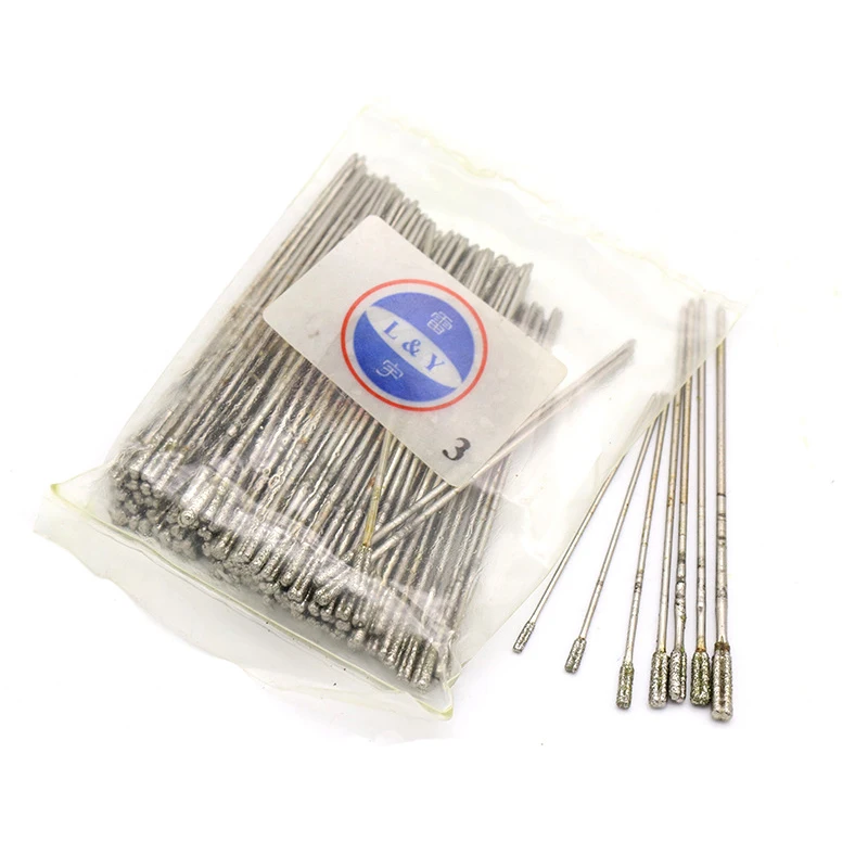 

14pcs 1.0 to 2.3mm Diameter Diamond Drill Bits For Jade Stone Jewelry Ceramic Glass Hole Making Needle Hole Drill Bit Set