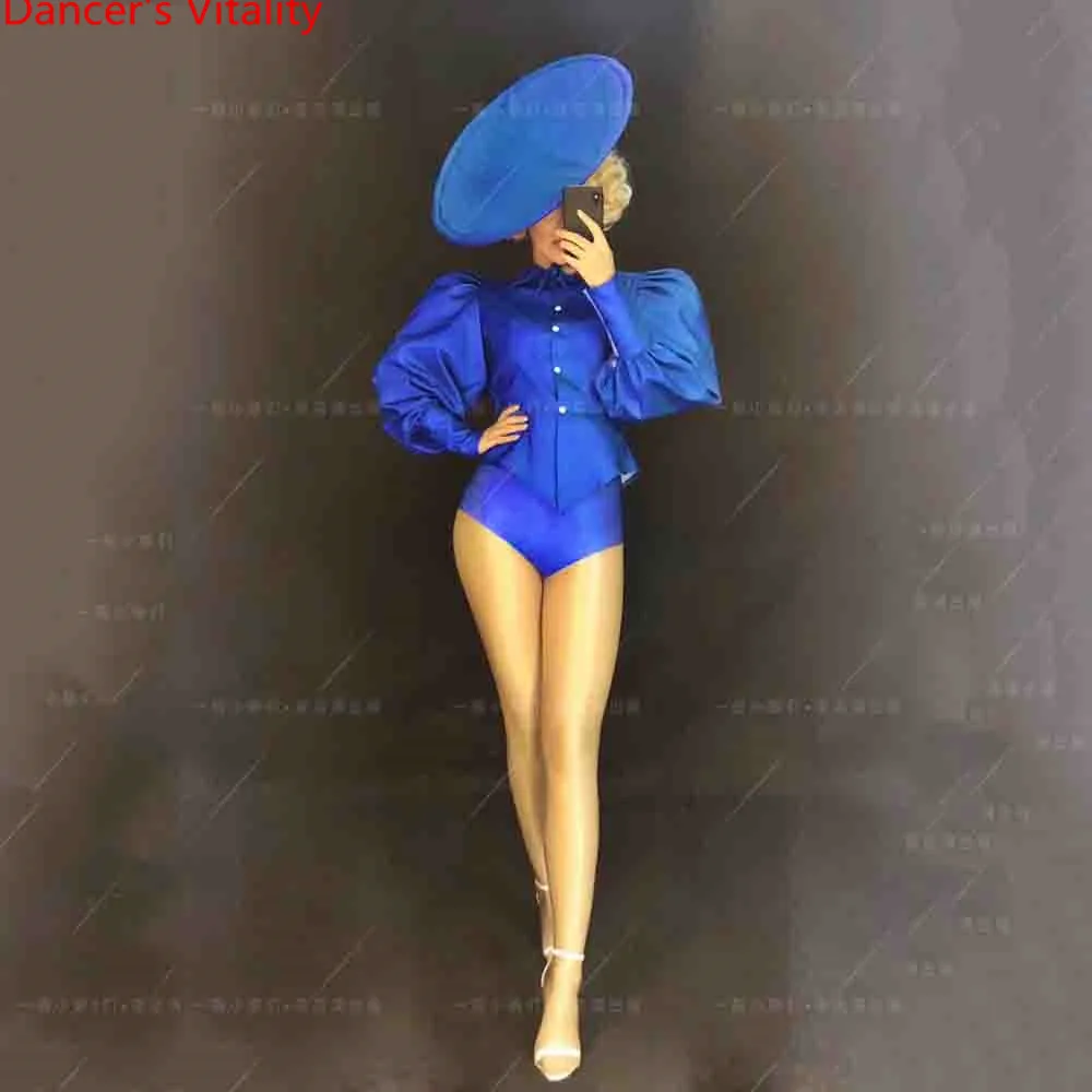 Костюм для ночного клуба бара Западной вечеринки рубашка с рукавами пузырями