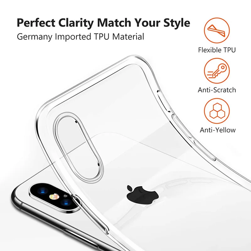 Чехол для iPhone X XS 8 7 6 s Plus Capinhas ультра тонкий мягкий из полиуретана силиконовый