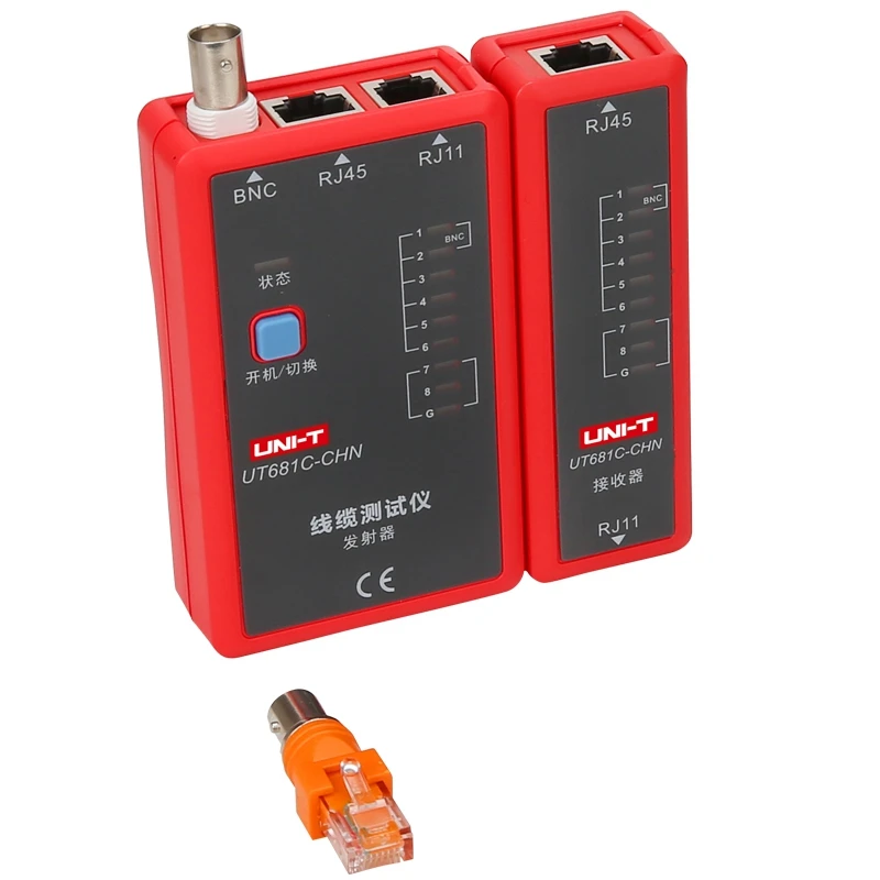Кабельный тестер UNI T UT681C RJ45 RJ11 BNC lan автоматический светодиодный сетевого кабеля