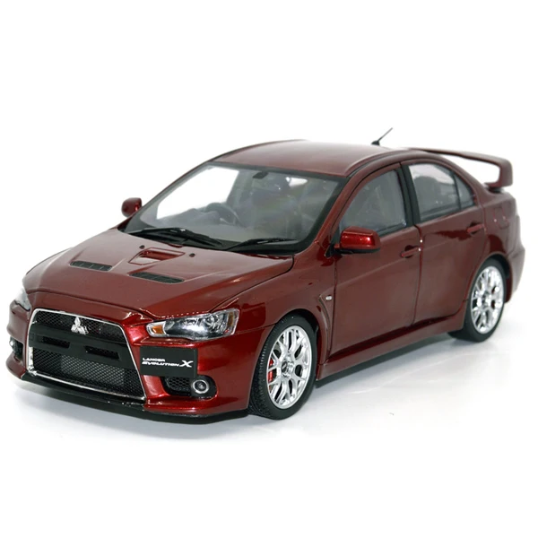 7563R Модель Paudi 1/18 1:18 Масштаб Mitsubishi Lancer EVO X Красный литой модельный автомобиль двери открыть руль справа - Цвет: 7563R