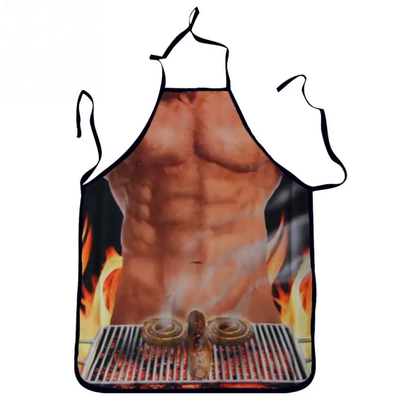 Моющийся 3D мускул Мужской фартук с оголенными мускулами для мужчин кухня приготовления барбекю фартук подарок для друга