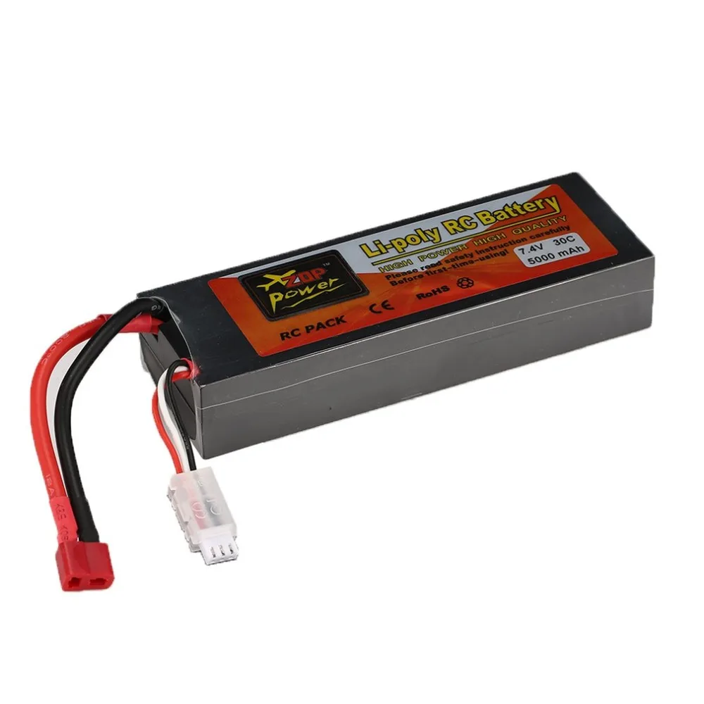 ZOP Power7.4V 5000/5500 мА/ч 30/45C 2 S 1 P Lipo Батарея с t образной вилкой Перезаряжаемые forrc