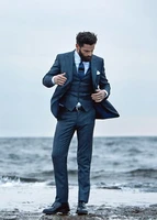 navy blue slim fit wedding suits for men tuxedos groomsman blazer suit casual formal 2 pieces custom business suits jacket pants