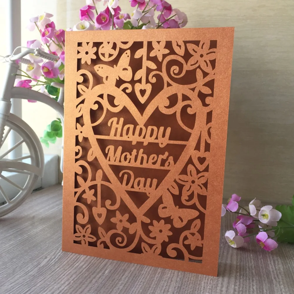 50 шт./лот изысканный лазерный резной маленький цветочный узор Пригласительные