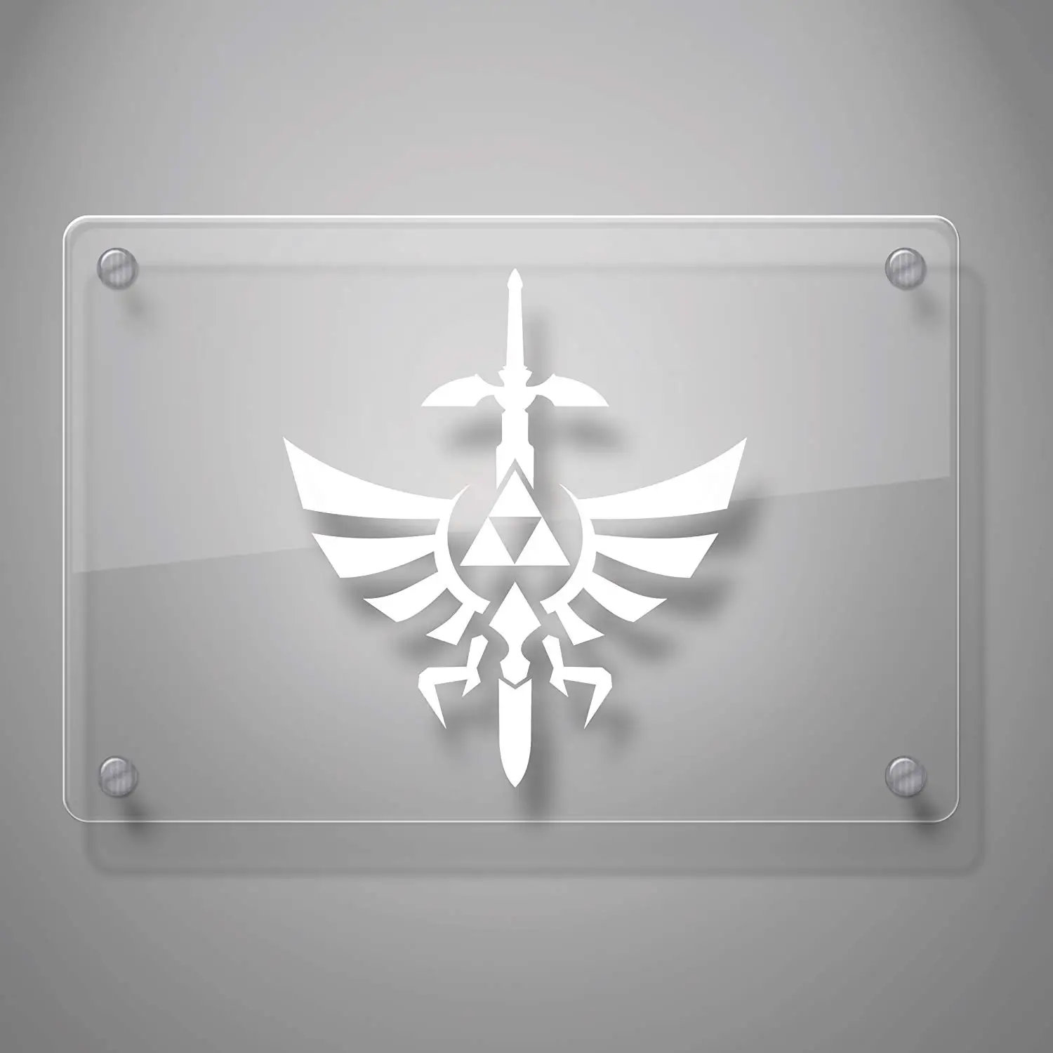 

Zelda Triforce with Sword Decal Sticker for Car Window, Laptop, Motorcycle, Walls, Mirror and More. # 554 (4" X 3.6", White)