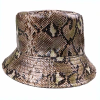winfox vintage black white harajuku leather hip hop outdoor ladies fisherman panama cap women men snake bucket hat