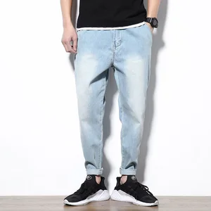 Мужские джинсы, облегающие брюки, классические джинсы, мужские джинсы, дизайнерские брюки, повседневные свободные прямые эластичные брюки