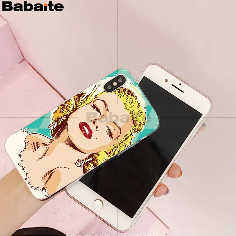 Babaite Мэрилин Монро Мягкий ТПУ чехол для телефона iPhone X XS MAX 6 6s 7 7plus 8 8Plus 5 5S SE XR