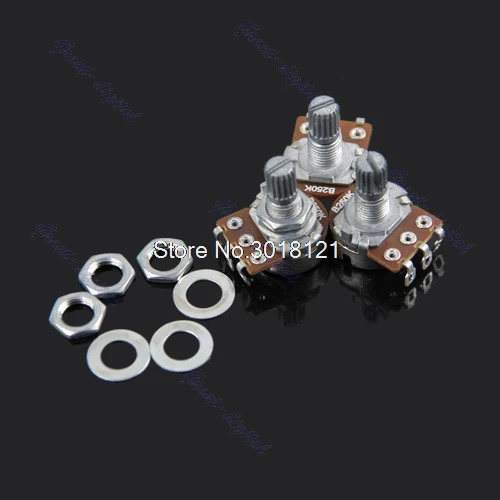 

Free shipping 10pcs/lot New Guitar Potentiometer B250k Split Shaft Pots Audio Tone Switch Control