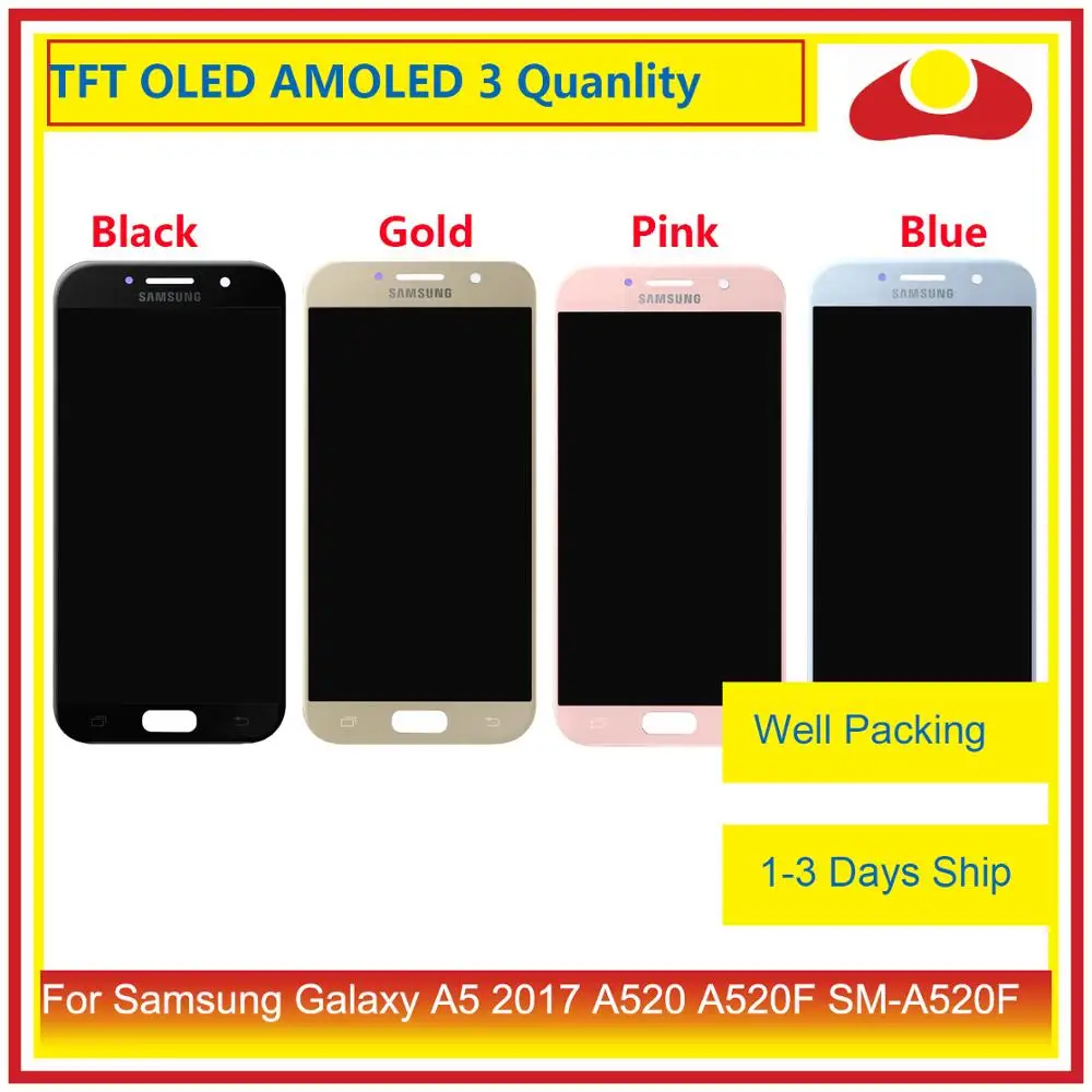 10 шт./лот оригинальный для Samsung Galaxy A5 2017 A520 A520F ЖК дисплей с сенсорным экраном