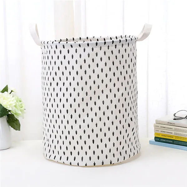 Small tree pattern Краткое грязная одежда корзина Водонепроницаемая Складная Прачечная Корзина хлопковые игрушки корзина для детской комнаты звезда точка печати ведро для хранения - Цвет: Small tree pattern