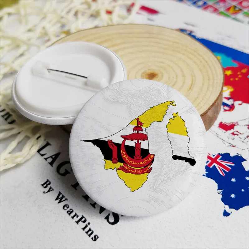 Жестяные булавки с флагом бруней-даруссалама для лгбт-геев