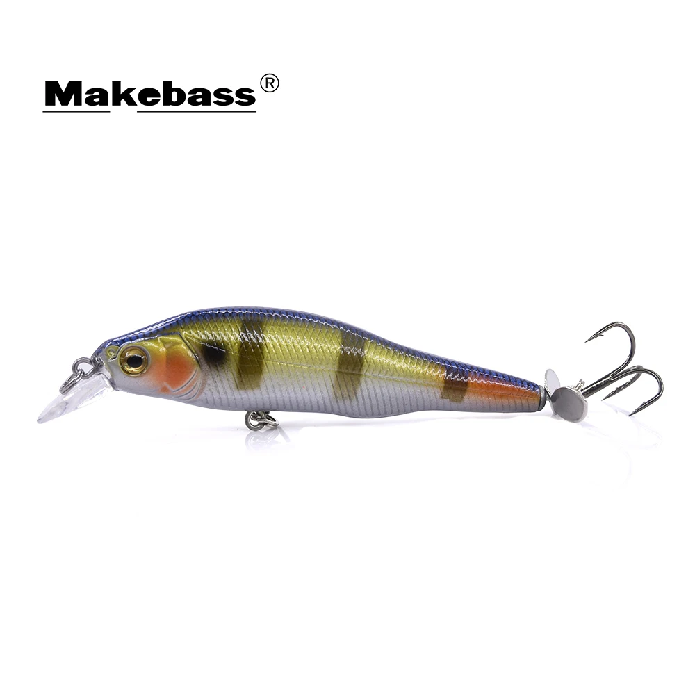 MAKEBASS 3in/0 3 oz Minnow плавающие бионические рыболовные приманки вращающееся лезвие Luya