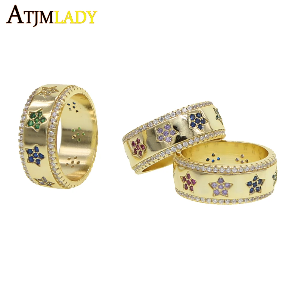 2020 высококачественное кольцо со звездами позолоченное модное Европейское