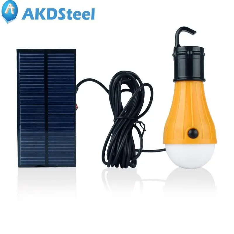 Akdsteel LED солнечной энергии лампы Портативный Водонепроницаемый лампа для