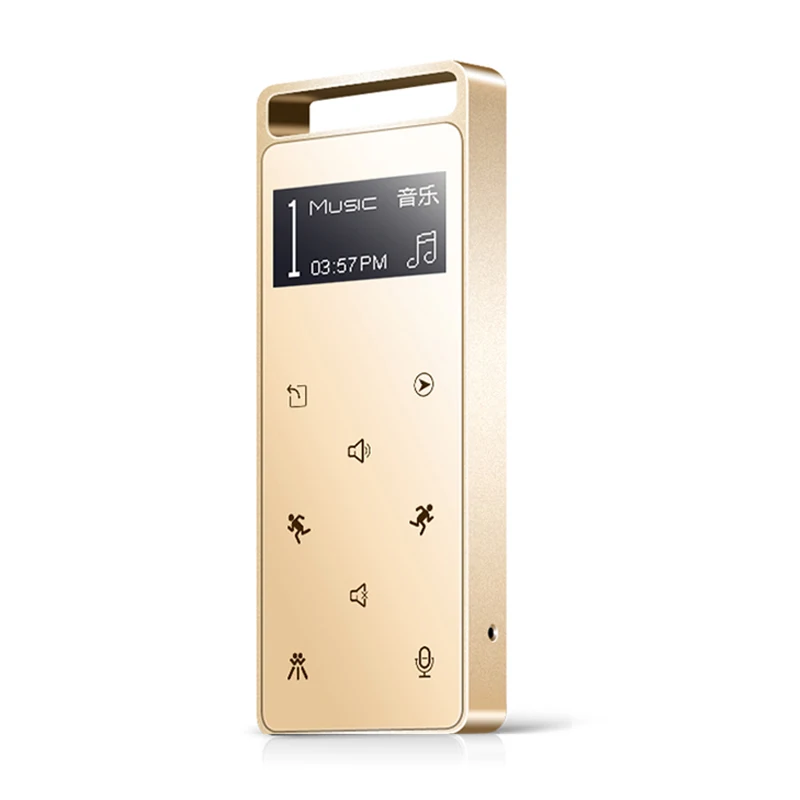 Алюминий сплав сенсорный экран мини MP3 плееры с Встроенный динамик HiFi MP 3 плеер