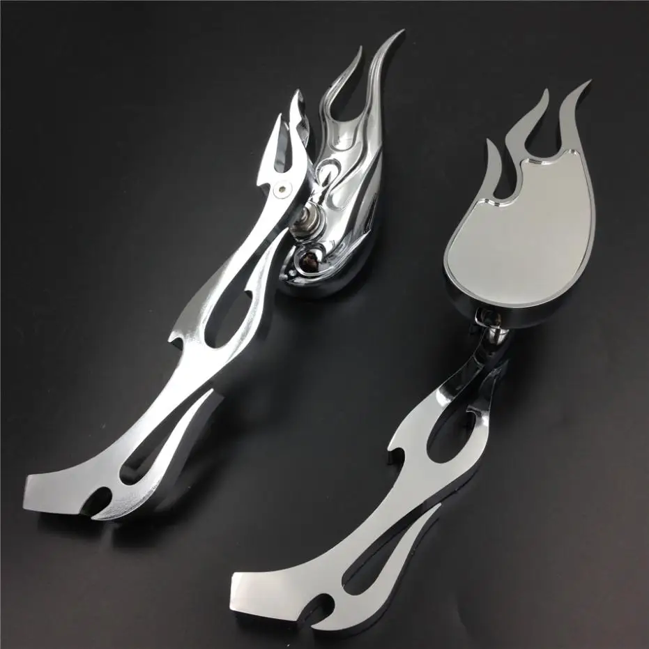 Afetermarket Бесплатная доставка мотоциклетное зеркало для мотоцикла Harley Dyna Wide Glide Flame
