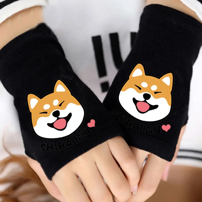 Doge Модные вязаные перчатки унисекс Hatsune Miku Death Note Monster Hunter Унесенные призраками хлопковые перчатки косплей рукавицы подарок - Цвет: Doge