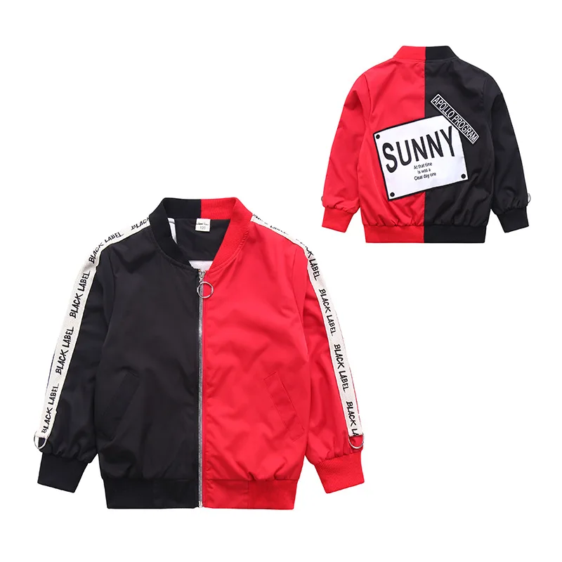 JIORMY 2019 autumn new fashion boys jackets big children's letter stitching zipper outerwears kids tops clothes |
