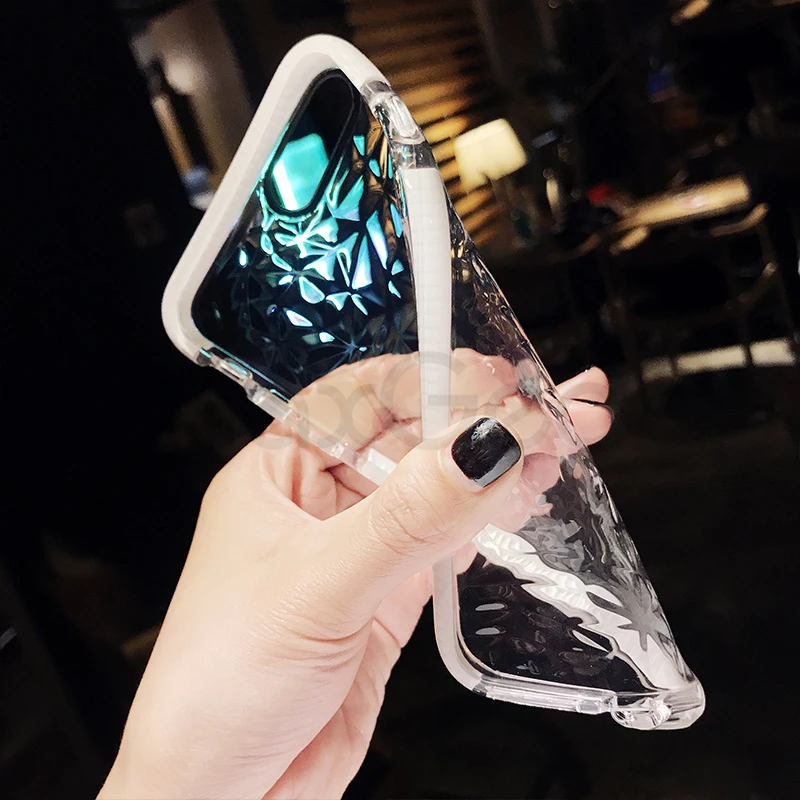 MaxGear Luxury Geometric Diamond Transparent Soft Cover For iPhone 6 6S 7 8 Plus XR XS Max Clear Case X Water |