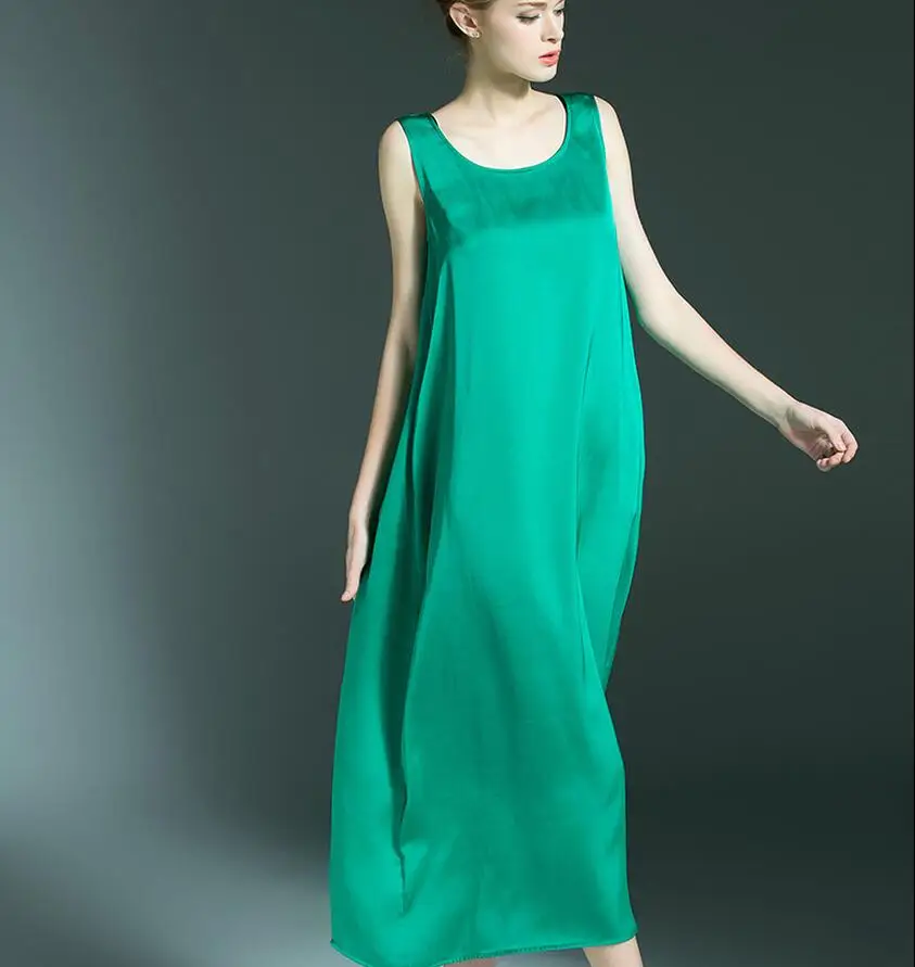 Popular Women Sleeveless Silk Chiffon Dress Summer Beach Sundress Fashion dress High quality new FC197 | Женская одежда