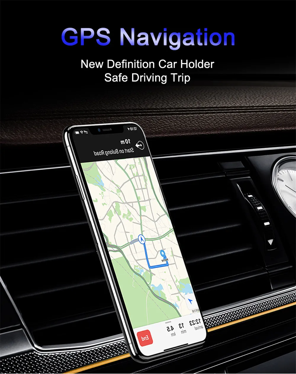 L Shape Magnetic Car Phone Holder Air Vent Mount Stand Car GPS Mobile Phone Holder For iPhone X Samsung S9 Xiaomi