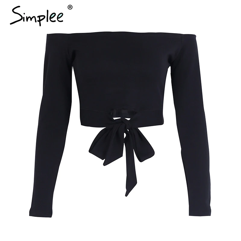 Женская белая рубашка Simplee с открытыми плечами привлекательная повседневная