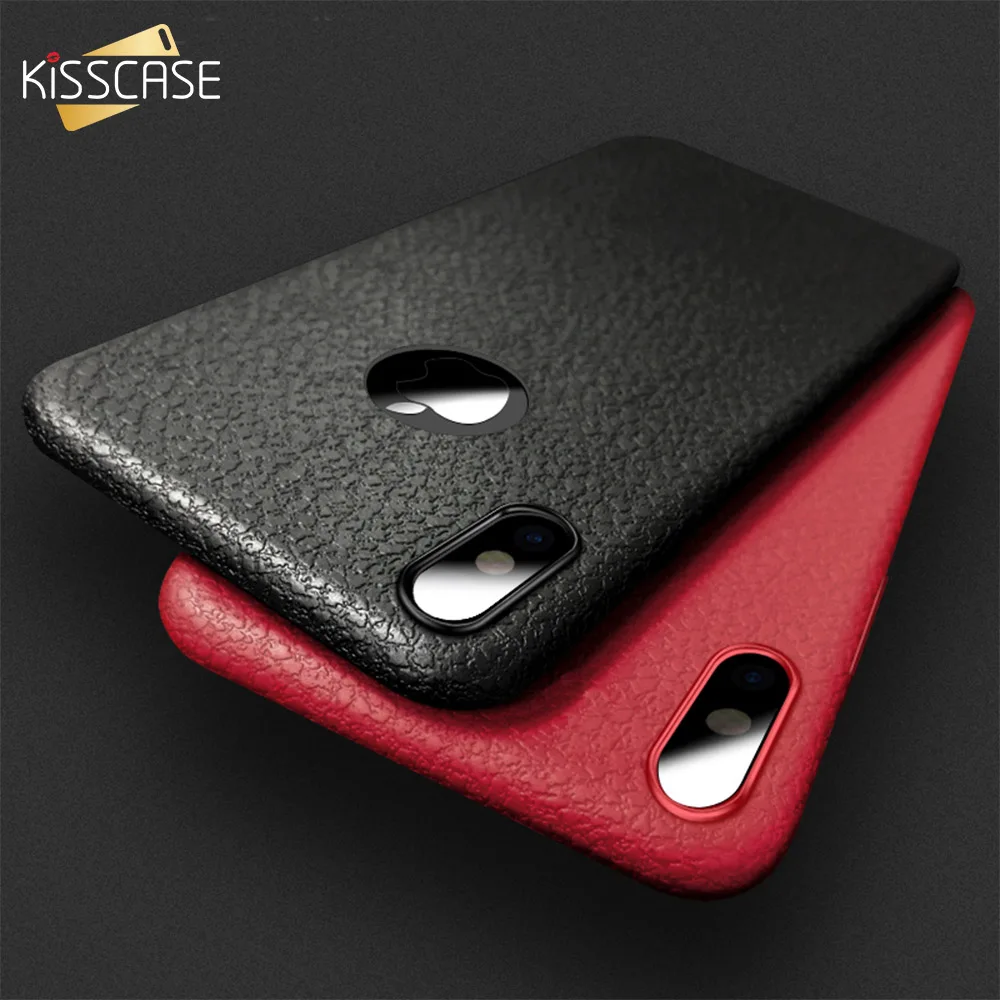 Kisscase Case ультра тонкий кожаный рисунком чехол для телефона iPhone 6 7 8 6s Plus X 10 ten ТПУ