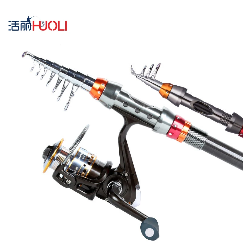 HUOLI 1.8m/2.1m/2.4m/2.7m/3.0m Ocean Telescopic Fishing Rod Set Fly Spinning Tackle | Спорт и развлечения
