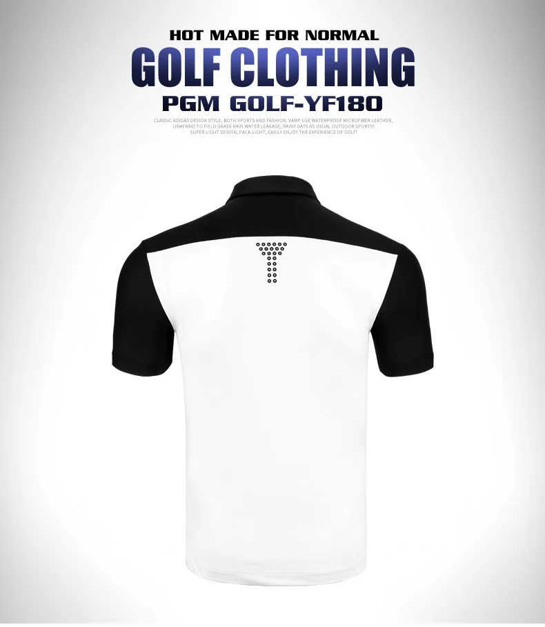 

2019 PGM golf apparel spring summer men's Button lapel collar short-sleeved T-shirt men comfortable breathable golf sportswear