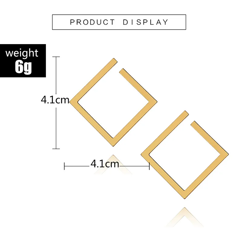 DIEZI Винтаж нерегулярные квадратный металлическая запонка серьги вечерние цвета: