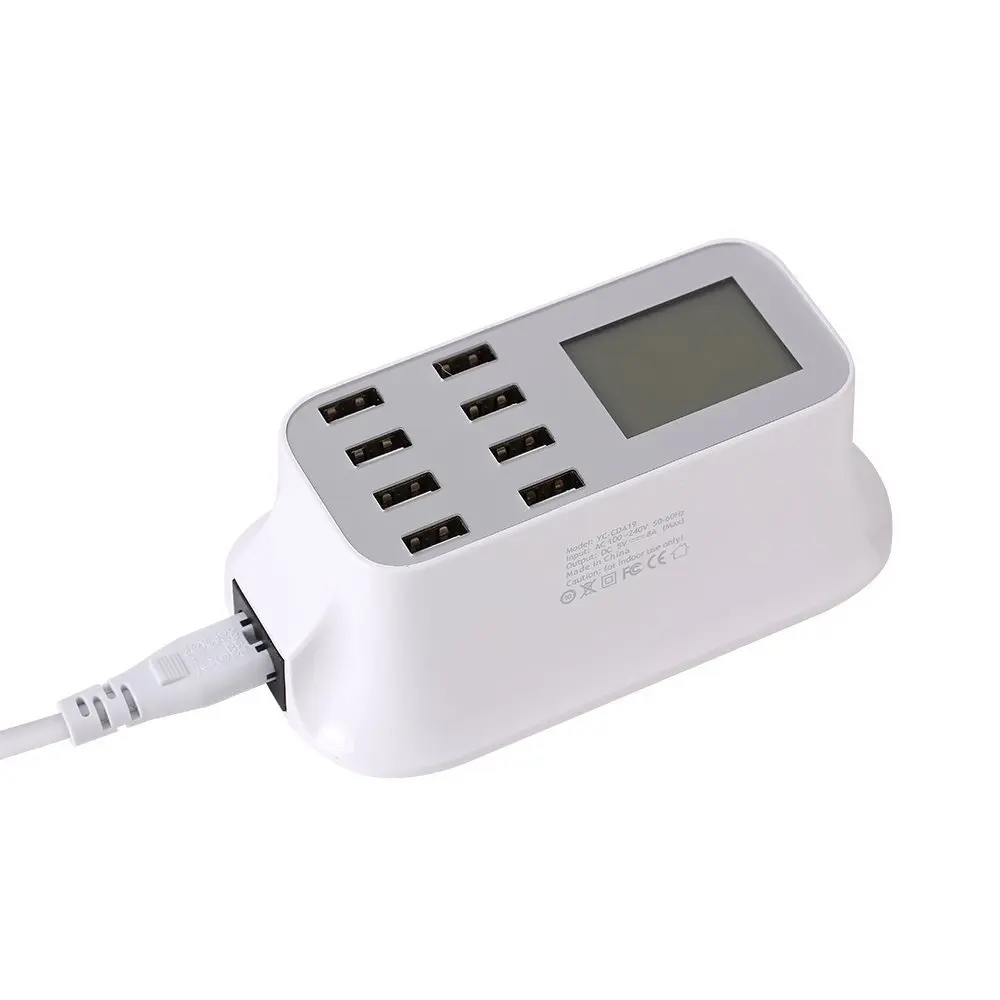 

8 port USB Desktop Charger 5V/8A Multi Smart Fast Charging Dock Station With LCD Display For Iphone Samsung Ipad Tablet