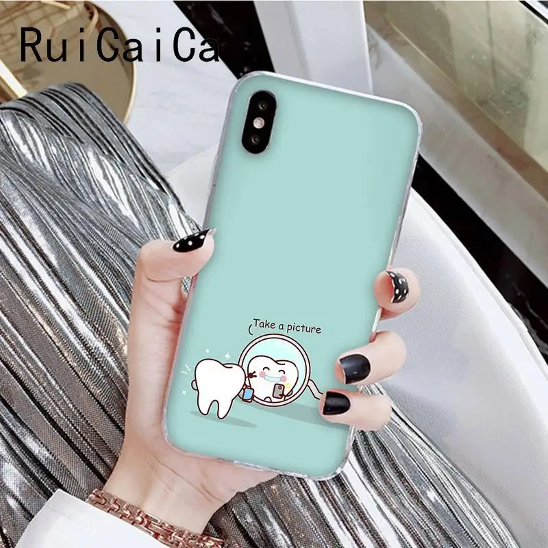 A3 RuiCaiCa Забавный мультфильм стоматолога зубные коронованные зубы мягкий чехол для телефона для iPhone8 7 6 6S Plus X XSMAX 5 5S SE XR 11 11pro 11promax - Цвет: A3
