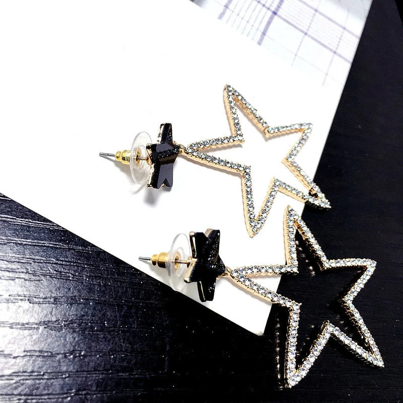 Новые серьги модные индивидуальные женские с подвеской полые двойной