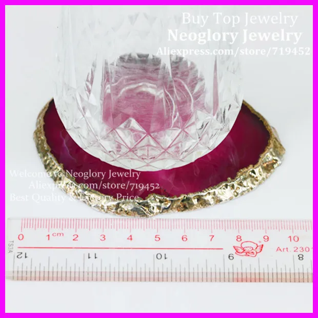 Полудрагоценные камни подставка для чашек стеклянная напитков Кварцевая Жеода 5