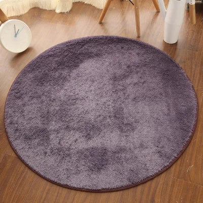 Gray purple short Круглый ковер, ковер для гостиной, спальни, обеденный пол, домашний декор, ковер 80 см, 120 см, 200 см, негабаритный Противоскользящий - Цвет: Gray purple short