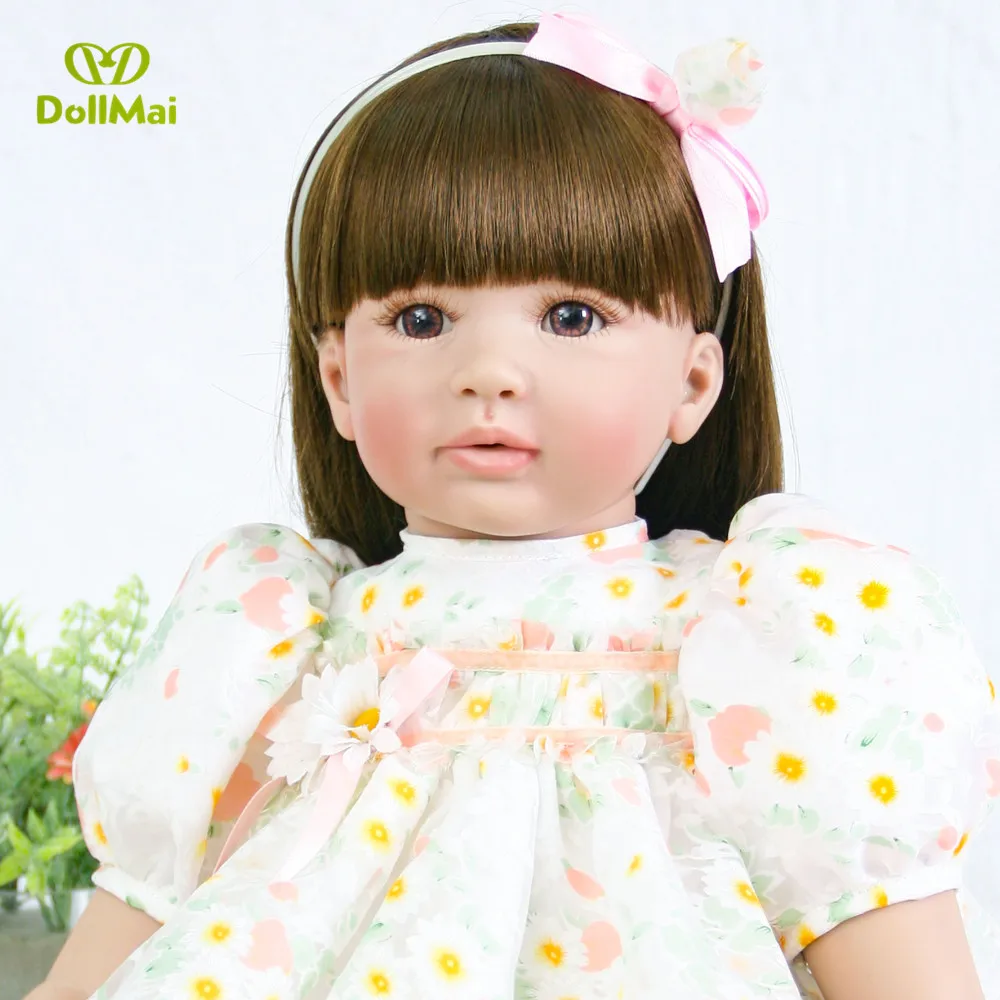 

60cm Vinyl Silicone Reborn Baby Doll 24inch realista Bebes reborn Princess Toddler Alive girl Doll Birthday Gift Present