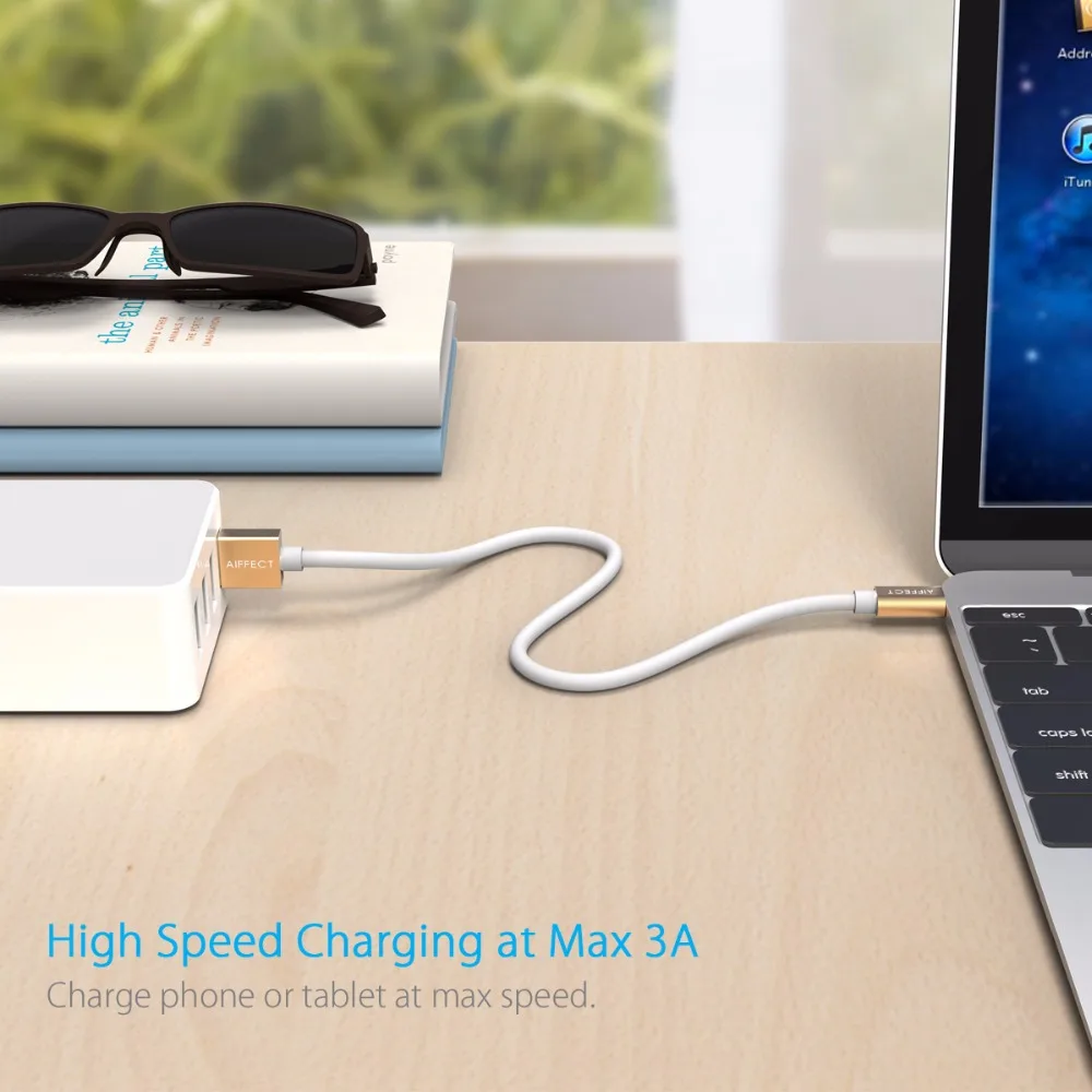 Кабель AIFFECT Type C USB-C к стандартному USB кабелю Typc-C папа мужчине кабель для зарядки