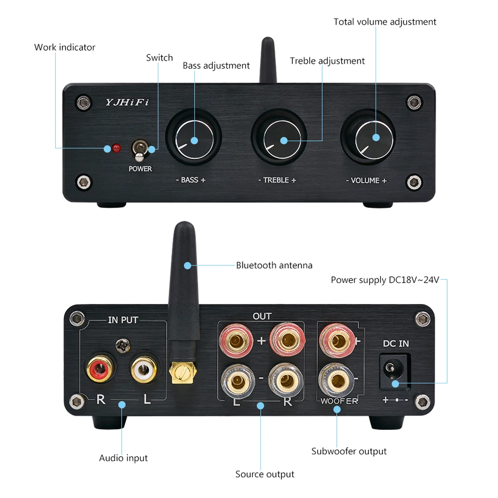 AIYIMA TPA3116 Bluetooth 4 0 цифровой аудио усилитель 2 1 канала Усилитель мощности высокий