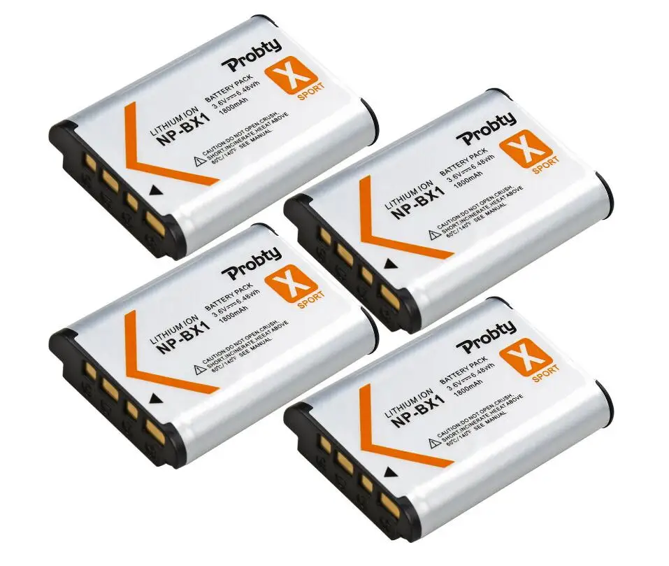 4 Pcs Battery 1800 мА/ч для sony np-f BX1 NP-BX1 Батарея+ Зарядное устройство для sony DSC-RX100 X3000 Характеристическая вязкость полимера HX300 WX300 HDR-AS15 X3000R MV1 AS30V HDR-AS300 - Цвет: 4 Pcs Battery
