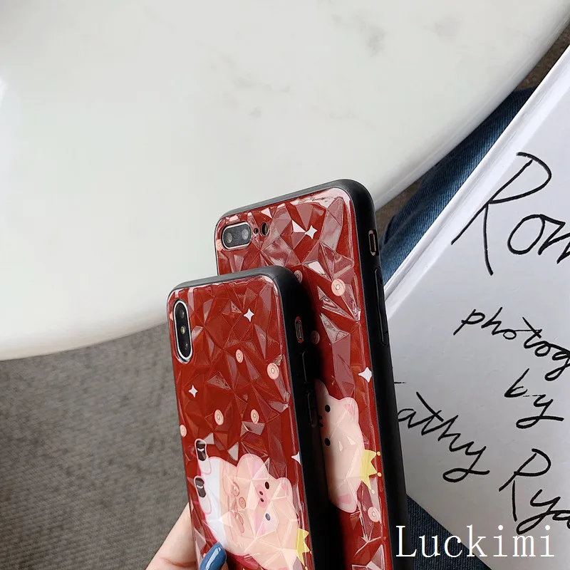 Для iphone 6 S P 6SP 7 8 x xs xR MAX plus чехол роскошный Алмазный милый мультяшный поросенок